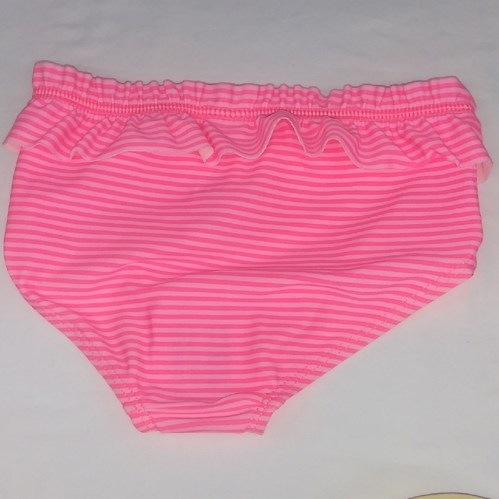 Pink Striped Ruffle Bikini Bottom - Picture 4 of 5